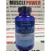Puritan's Pride Hair Skin and Nails Type I and III collagen 120 таб